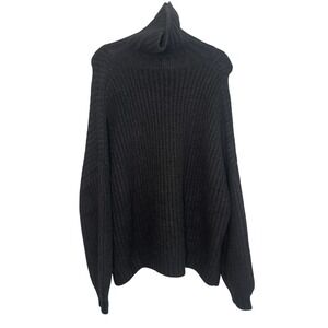 Splendid Women's Black Chunky Knit Turtleneck Oversized Cozy Sweater XL